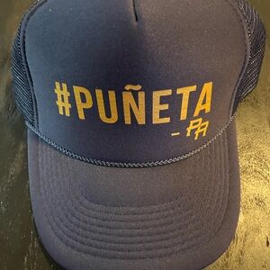 #PUÑETA Gold Lettering Navy Trucker Hat